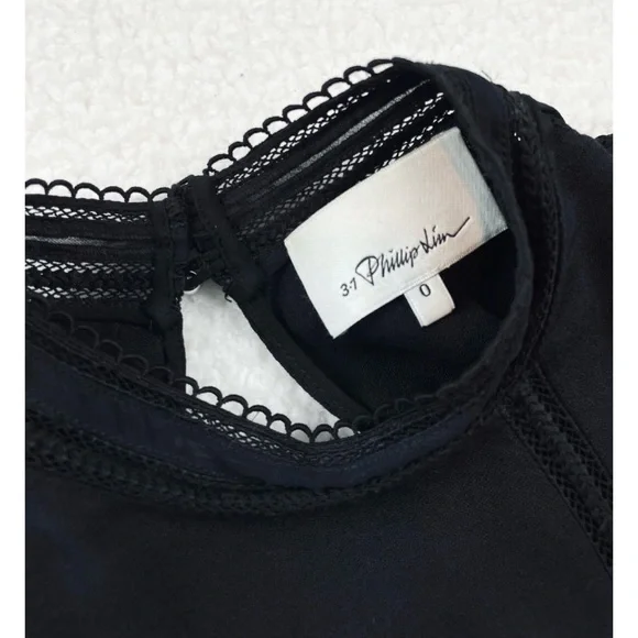 3.1 PHILLIP LIM • Black Cutout Long Sleeve Blouse, 0 - Picture 15 of 16